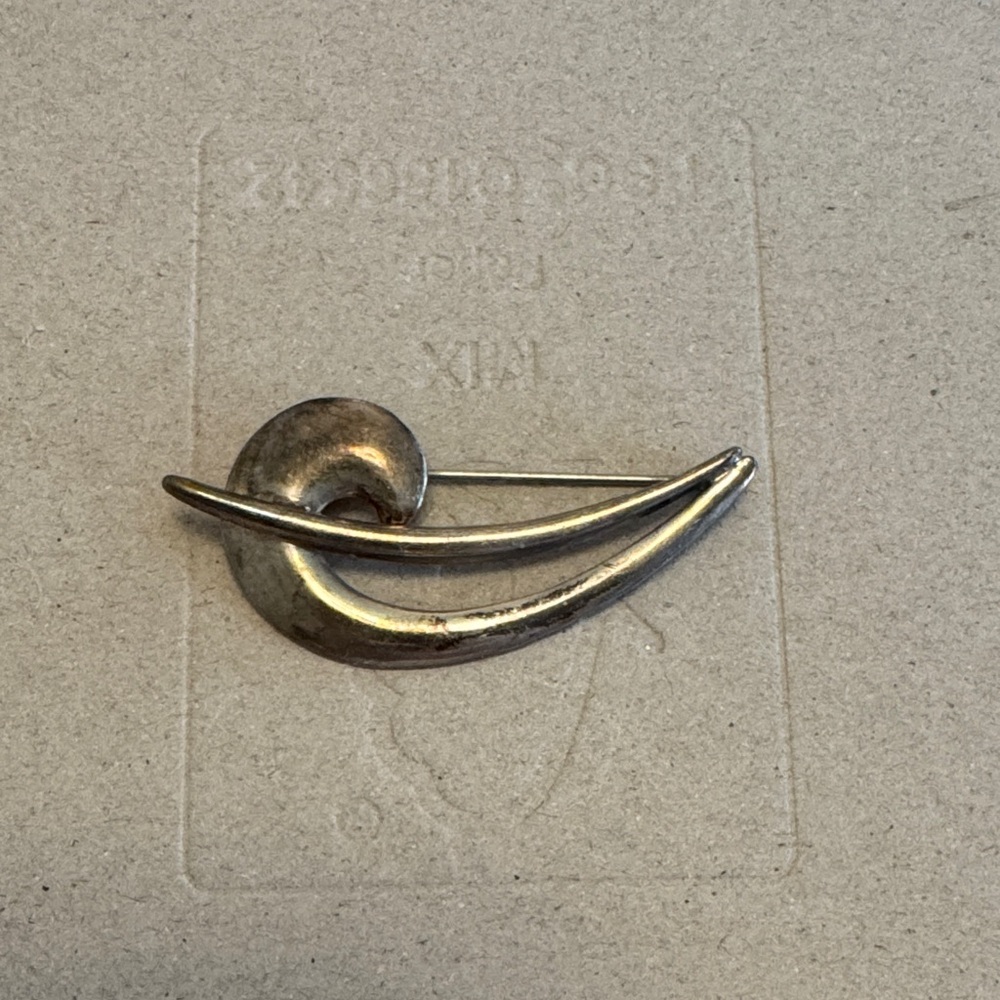 Silver Abstract Brooch